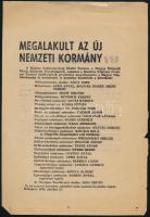 1956 Az Új nemzeti kormány, Nagy Imre vezetésével megalakult szórólap