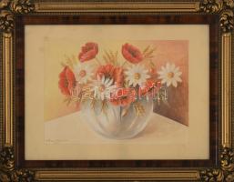 Dekoratív képkeret, nyomattal. Belső méret 30x40 cm