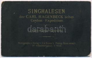 cca 1885 Szingaléz férfi portréja, keményhátú fotó, 10,5×6,5 cm