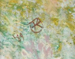 Szabó Erzsébet (1941- ): Szentendrei templom, olaj, farost, jelzett, fakeretben, 70x50 cm