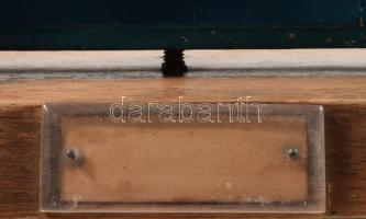 Ganz motorvonat makett, fa talpon, kopással, h: 25 cm + talapzat