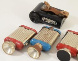 6 darab régebbi elemlámpa, klf kivitelezésben, kopással