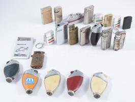 22 darabos öngyújtó tétel, retro és régi darabok.