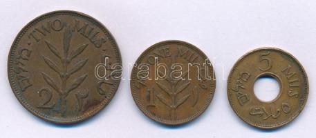 Palesztina 1941. 1m bronz + 2m bronz + 1942. 5m bronz T:XF patina
Palestine 1941. 1 Mil bronze + 2 ...