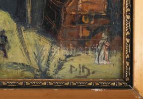 MD jelzéssel: Isztambul. Olaj, karton. Hátoldalán Isztambul, 1913, Mokry felirattal. Sérült. Dekorat...