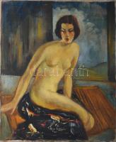 Jelzés nélkül (Kenedi Kern Andor?): Art deco női akt. Olaj, vászon. 60x50 cm