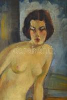 Jelzés nélkül (Kenedi Kern Andor?): Art deco női akt. Olaj, vászon. 60x50 cm