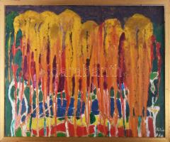 Klie Zoltán (1897-1992): Erdő II., 1980. Olaj, farost. Jelezve jobbra lent. Hátoldalán Klie Zoltán autográf feliratával valamint Artunion és Képcsarnok Vállalat címkéivel. 50x60 cm. Dekoratív fakeretben.