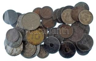 Vegyes 53db-os 1950 előtti kiadású érme tétel, közte: fillér, pfennig, groschen, francs, mark, pengő, cent T:vegyes Mixed 53pcs pre-1950 coin lot, within Fillér, Pfennig, Groschen, Francs, Mark, Pengő, Cent C:mixed