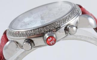 Michele CSX Diamond Chronograph karróa, kvarc, bőr szíjjal, működik, d: 35 mm