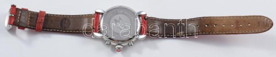 Michele CSX Diamond Chronograph karróa, kvarc, bőr szíjjal, működik, d: 35 mm