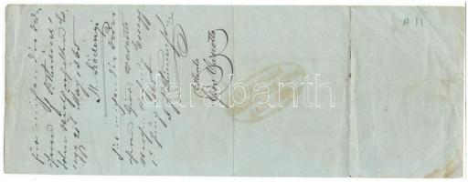 1865. Budapest (Pesth) Kitöltött váltó 3000 osztrák értékű forintról, Pesti és Trieszti bélyegzésekk...