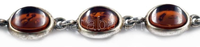 Ezüst (Ag) karkötő kövekkel, h: 16 cm, bruttó 10,9g