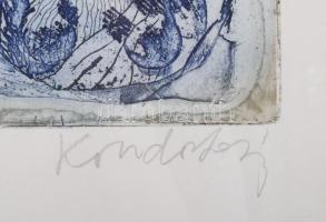 Kondor Lajos (1926-2006): Görög regék. Színezett rézkarc, papír, jelzett, 38,5×29,5 cm