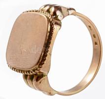 Arany (Au) pecsétgyűrű, 14k, jelzett, m: 68, nettó 8,9g