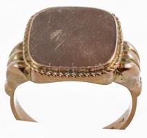 Arany (Au) pecsétgyűrű, 14k, jelzett, m: 68, nettó 8,9g