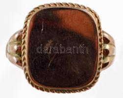 Arany (Au) pecsétgyűrű, 14k, jelzett, m: 68, nettó 8,9g