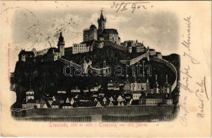 1902 Trencsén, Trencín; vár 200 évvel ezelőtt. Gansel Lipót kiadása / Trenciansky hrad / castle 200 years ago (fa)