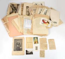 ca 1650-1900 Nagy ládányi metszet, nyomat, okmány, nyomtatvány, közötte kézzel írt levelek, réz és acél metszetek, átnézendő