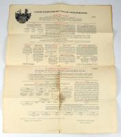 1895 A báró Harruckern család leszármazása. Nagy méretű tábla, hajtásnál szakadással 42x51 cm