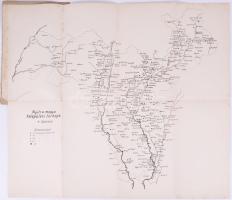 ca 1910 Nyitra megye települési térképe. 51x43 cm