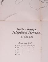 ca 1910 Nyitra megye települési térképe. 51x43 cm