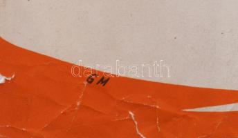 ca 1940 MOM Magyar Optikai Művek reklám plakát. Ébresztőóra reklám. Sarkán kis szakadással 29x39 cm