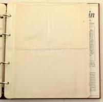 Kis alakú, gyűrűs berakóalbum 4db kettes elosztású és 1db egyes elosztású műanyag berakólappal , has...