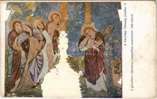 Gecelfalva, Kocelovce; A geczelfalvi (Gömör megye) evangélikus templomból 1400 tájáról. A Víz-Csöpp Társaság kiadása 3. / Lutheran church, interior, mural (EB)