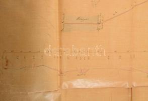 1869 Románia, Calafat városának (Jud. Dolj - Zsil-völgy) útépítési térkép. Kézzel rajzolt, nagy mére...