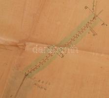 1869 Románia, Calafat városának (Jud. Dolj - Zsil-völgy) útépítési térkép. Kézzel rajzolt, nagy mére...