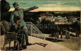 Pöstyén, Piestany; Thermia Palace Hotel, Irma-Bad / Thermia szálloda és Irma fürdő, osztrák-magyar katonák / hotel, bath, spa with K.u.k. soldiers (EK)