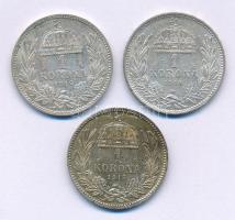 1914KB-196KB 1K Ag "Ferenc József" (3xklf) T:XF patina Adamo K5.1