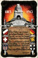 1813-1913 Völkerschlacht-Denkmal in Leipzig / German military art postcard, national military monument (EK)