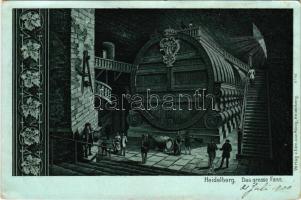 Heidelberg, Das grosse Fass. Verlag Edm. von König / wine barrel, interior, litho (EK)