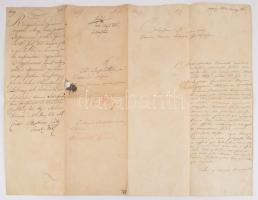 1818 Piacsek Pál udvari gyakornok lemondó levele tiszteletbeli gyakornok poziciójáról gróf Csáky István autográf ellenjegyzésével