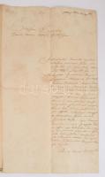 1818 Piacsek Pál udvari gyakornok lemondó levele tiszteletbeli gyakornok poziciójáról gróf Csáky Ist...