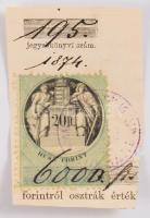 1874 20ft illetékbélyeg kivágáson
