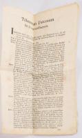 1765 Arad és Vígosvár Vukovics család fejének végrendelete nyomtatott 2p.  1765 Will of the head of the Vukovics family of Arad and Vígosvár, printed 2p.