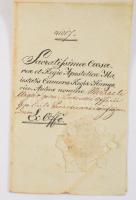 1829 Igazolás gróf Széchen Miklós és Szőgyéni Lőrinc aláírásával