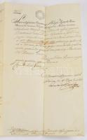 1829 Igazolás gróf Széchen Miklós és Szőgyéni Lőrinc aláírásával