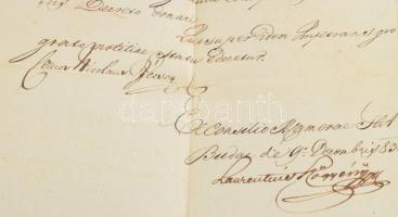 1829 Igazolás gróf Széchen Miklós és Szőgyéni Lőrinc aláírásával