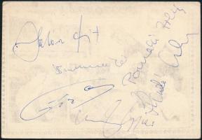 Bojtorján zenekar aláírt kép, közte Halász Judit aláírása is