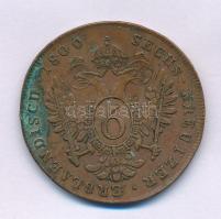 Ausztria 1800C 6kr Cu "II. Ferenc" T:VF,F patina, hajlott lemez Ausztria 1800C 6 Kreuzer Cu "Franz II" T:VF,F patina, bent coin Krause KM#2128
