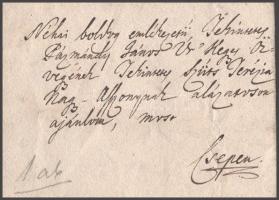 1803 Kömlőd, Tóth József magyar nyelvű saját kézzel írt levele, borítékkal, Vaskerényi Géza borítékj...