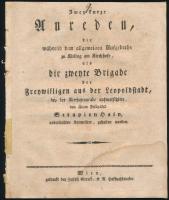 cca 1800 Bécs, Sarapion Hain két beszéde, gótbetűs német nyelvű nyomtatvány