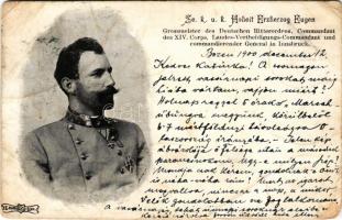 1900 Se. k.u.k. Hoheit Erzherzog Eugen / Archduke Eugen of Austria, WWI Austro-Hungarian K.u.K. military, Cavalry General (gyűrődések / creases)