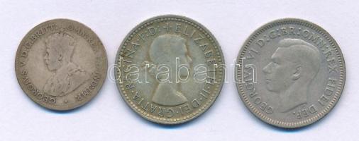 Ausztrália 1916. 3p AG + 1951. 6p Ag + 1960. 6p Ag T:C:XF-VF
Australia 1916. 3 Pence Ag + 1951. 6 P...