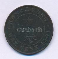 Hongkong 1901H 1c bronz "Viktória" Heaton and Sons veret T:VF ph Hong Kong 1901H 1 Cent bronze "Victoria" Heaton and Sons mint C:VF edge error Krause KM#4.3