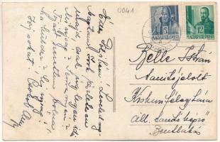 1943 Gyergyócsomafalva, Ciumani; Római katolikus templom / Roman Catholic church. photo (gyűrődés / ...